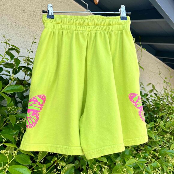 Frankies Bikinis Burl Lounge Shorts Butterfly Green Pink Size Small - Picture 5 of 10